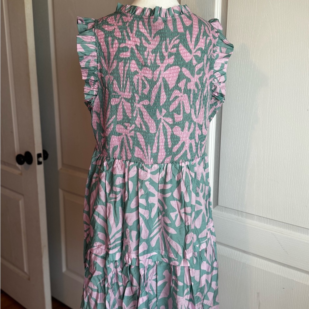 Pink and Green Ruffle Dress - Picture 2 of 8